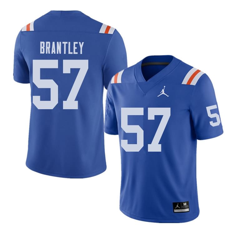 Men's NCAA Florida Gators Caleb Brantley #57 Stitched Authentic Alternate Jordan Brand Royal Throwback College Football Jersey FQJ2865SW